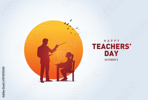 Happy students' day concept vector illustration background. Creative students' day vector education concept.