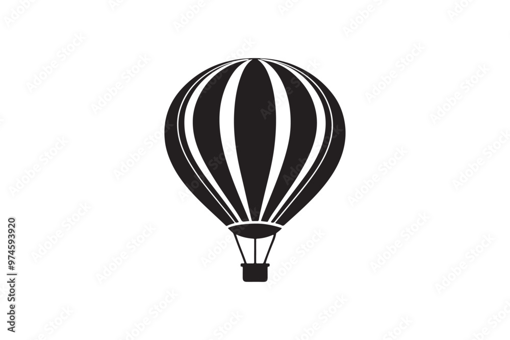 Obraz premium Hot air balloon silhouette vector illustration, Hot air balloon silhouette vector, Hot air balloon silhouette PNG 