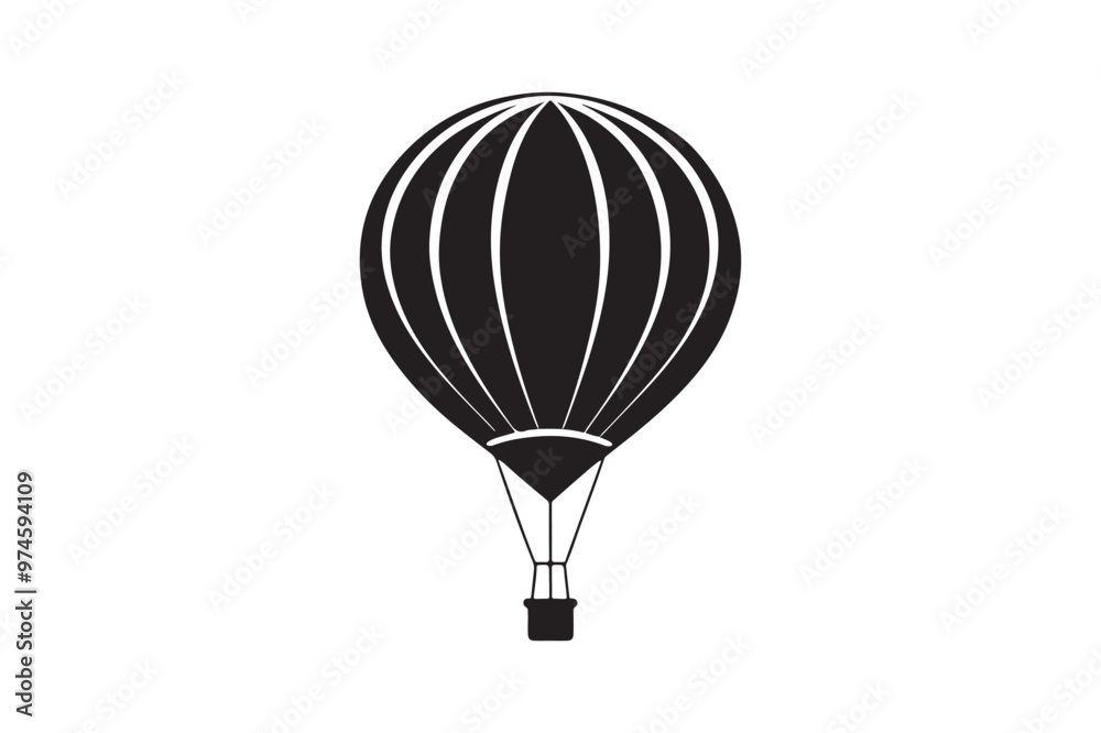 Obraz premium Hot air balloon silhouette vector illustration, Hot air balloon silhouette vector, Hot air balloon silhouette PNG 