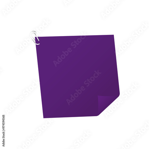 Empty note paper vector illustration. Blank sheet label design.