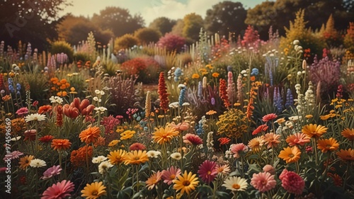  flower garden in front of the pastel 