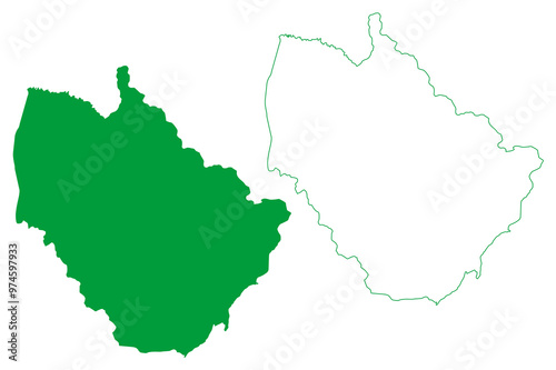 Rio Preto da Eva municipality (Amazonas state, Municipalities of Brazil, Federative Republic of Brazil) map vector illustration, scribble sketch Rio Preto da Eva map