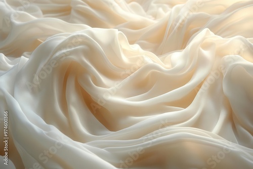 ethereal elegance billowing folds of pristine white silk fabric creating a soft dreamlike landscape of light and shadow