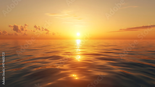 Sunset Glow Over the Ocean.