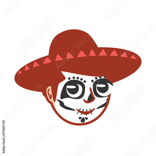 Vector illustration of a little Mexican boy 