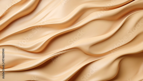 Smooth beige fabric with elegant waves, perfect for backgrounds or textile designs.