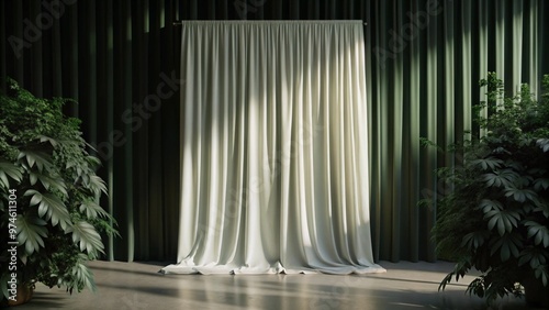 Pillows on soft sofa in center modern light living room. AI generated