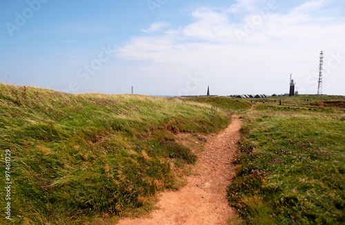 Footpath att the Oberland of the Island Heligoland in Schleswig-Holstein, Germany, Europe. photo