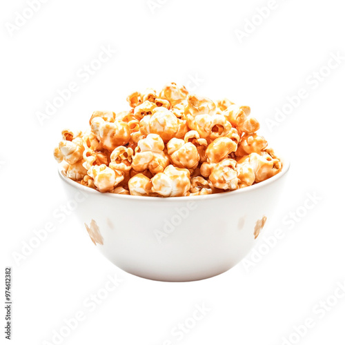 Caramel puff corn popcorn isolated on transparent background