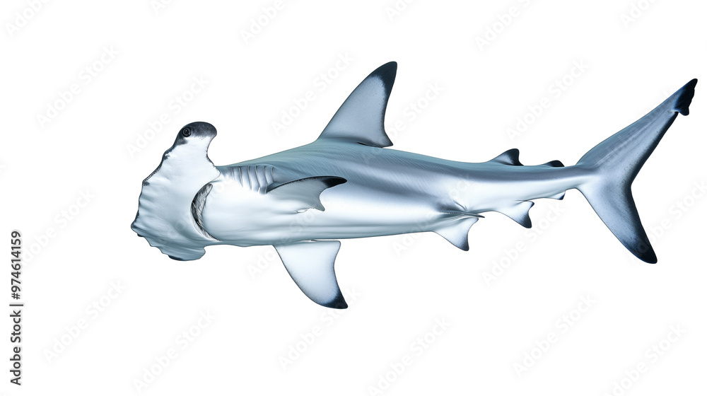 Obraz premium Hammerhead Shark cartilaginous fish png isolated on transparent background