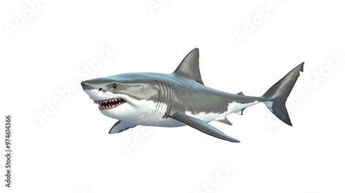 Great White Shark cartilaginous fish png isolated on transparent background