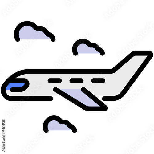 plane filled line icon