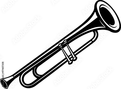 Trombone silhouette vector illustration