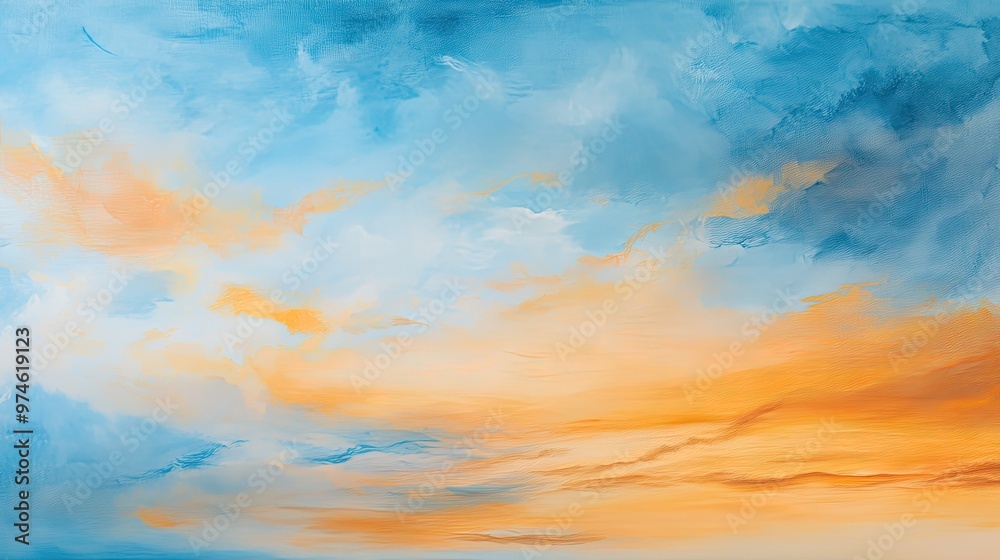 Soft watercolor sky with fluffy clouds in pastel hues. Soft watercolor sky with fluffy clouds in pastel hues.