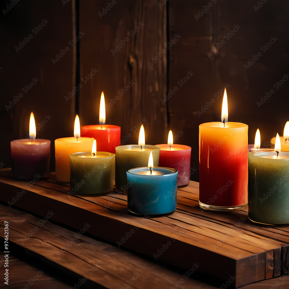 Aromatherapy Candles on Wooden Table Aromatherapy Candles on Wooden Table