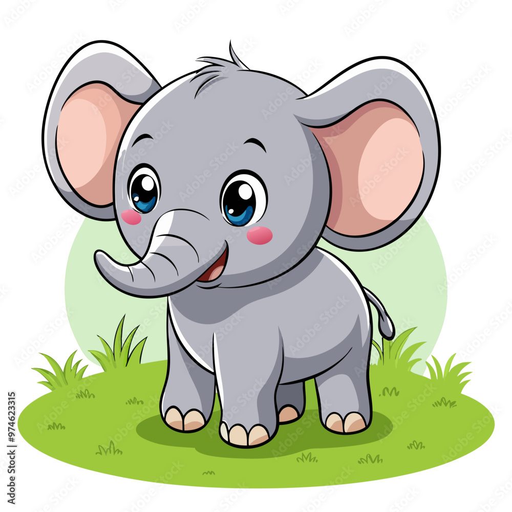 Fototapeta premium cute elephant clipart vector design,awesome cute elephant svg,high resolution printable cute elephant artwork
