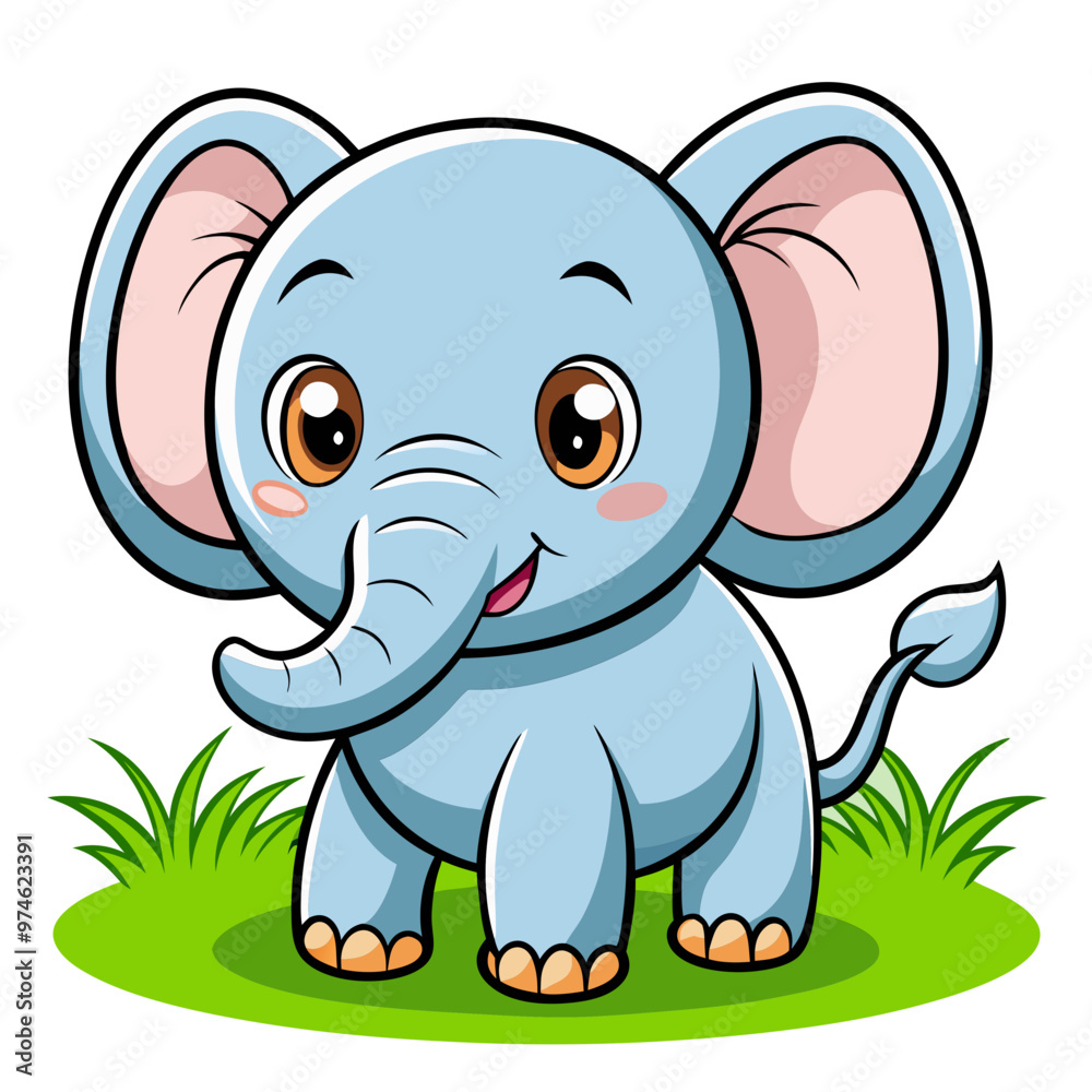 Naklejka premium cute elephant clipart vector design,awesome cute elephant svg,high resolution printable cute elephant artwork