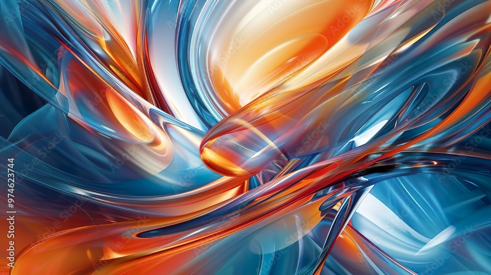 Abstract Swirling Glass-like Motion