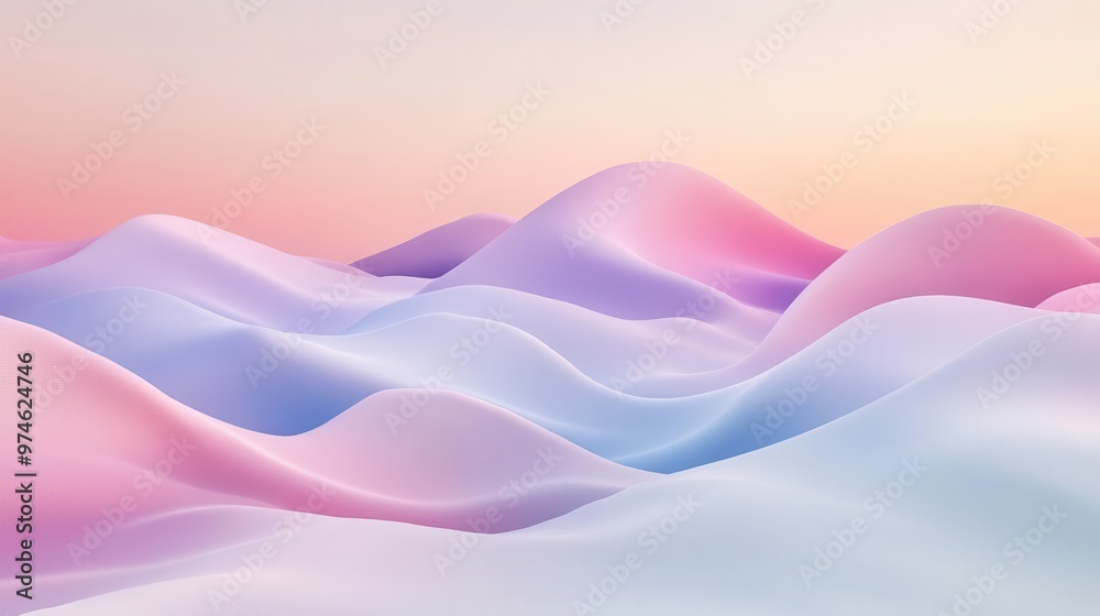 abstract 3d render of undulating pastelcolored waves creating a soothing dreamlike landscape with soft gradients and smooth organic forms abstract 3d render of undulating pastelcolored waves creating a soothing dreamlike landscape with soft gradients and smooth organic forms