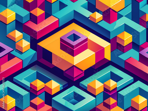 Colorful abstract geometric seamless pattern