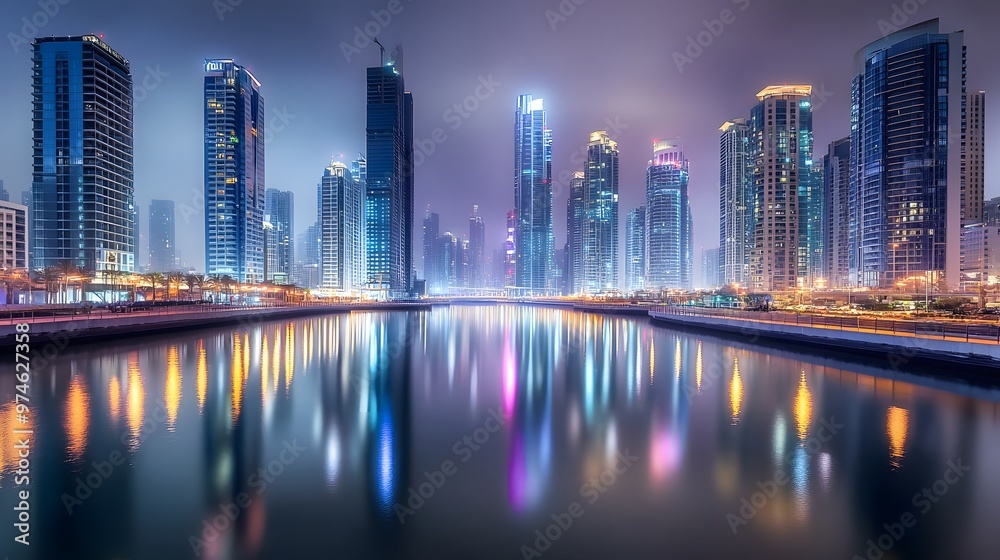 Dubai Skyline Reflections