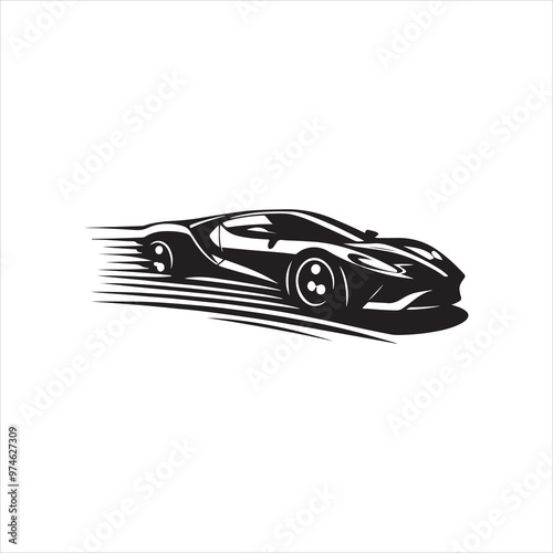 black and white car