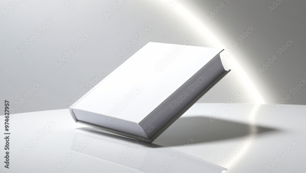 Illustration of a book mock up template design with a plain white cover without any writing Illustration of a book mock up template design with a plain white cover without any writing