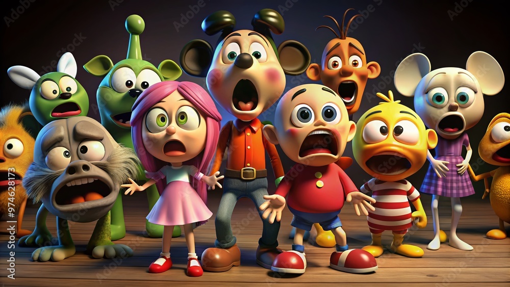 scared cartoon people scared cartoon people