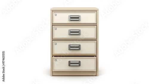 filing cabinet drawer on white background