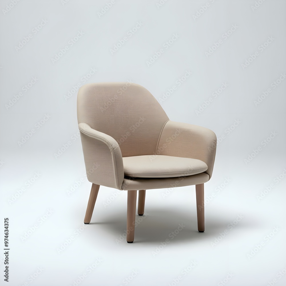 Obraz premium Single chair seat isolated on a white background.