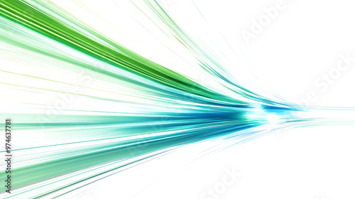 lines of blue & green lights . lights of cars with night. long exposure on transparent background.