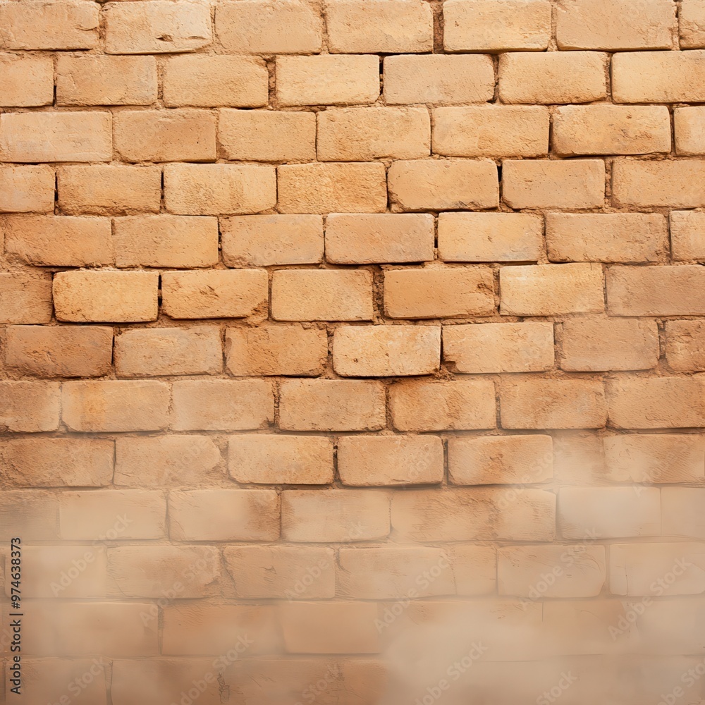 Obraz premium Weathered brick wall texture with drifting particles