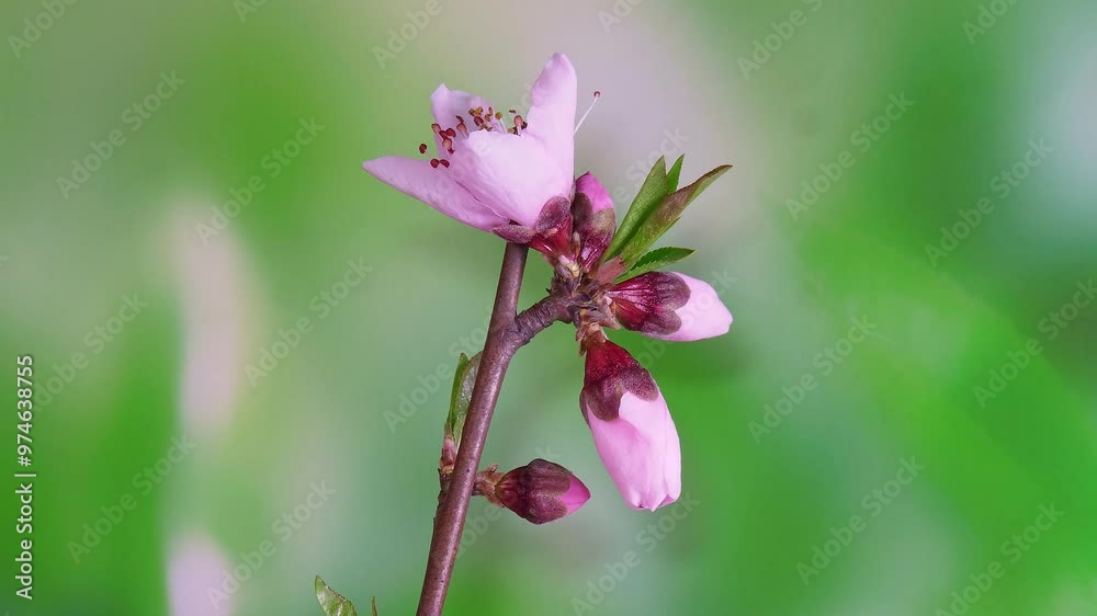 Peach Blossom Blooming Time lapse Photography
