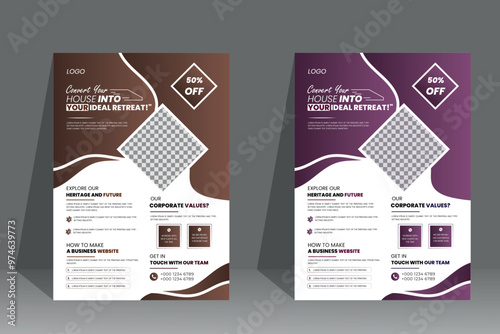 Simple business flyer design bundle flyer template