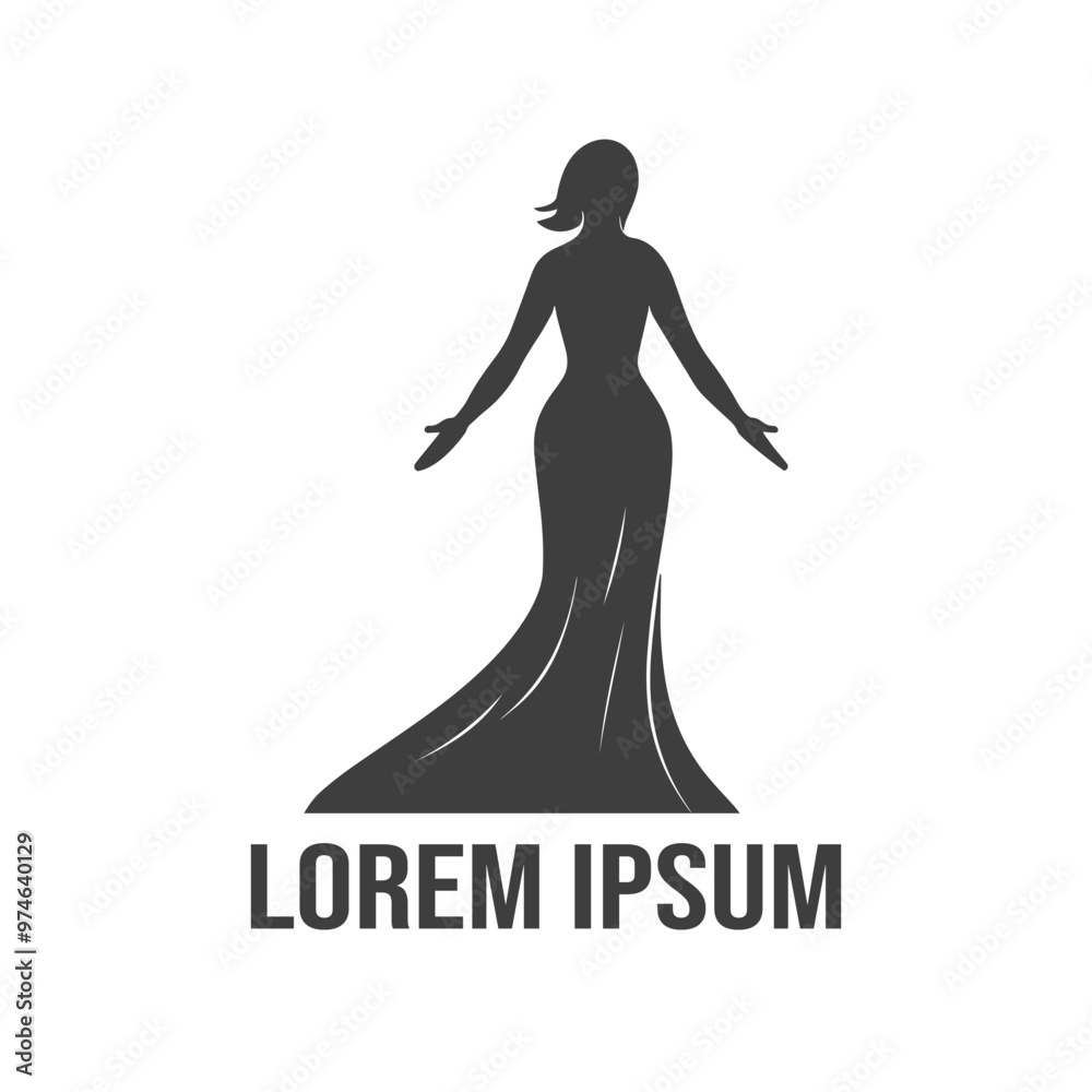 The Silhouette Illustration of a Woman in an Elegant Pose can be used for a vector Fashion Logo The Silhouette Illustration of a Woman in an Elegant Pose can be used for a vector Fashion Logo