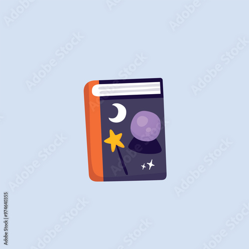 fortune teller book in flat vector design.