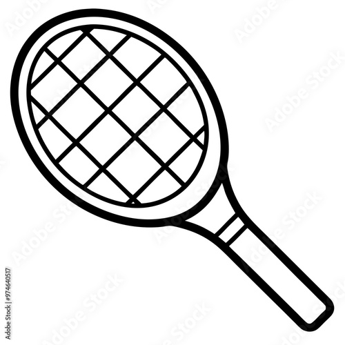 Tennis racket vector icon in solid and outline style