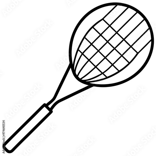 Tennis racket vector icon in solid and outline style