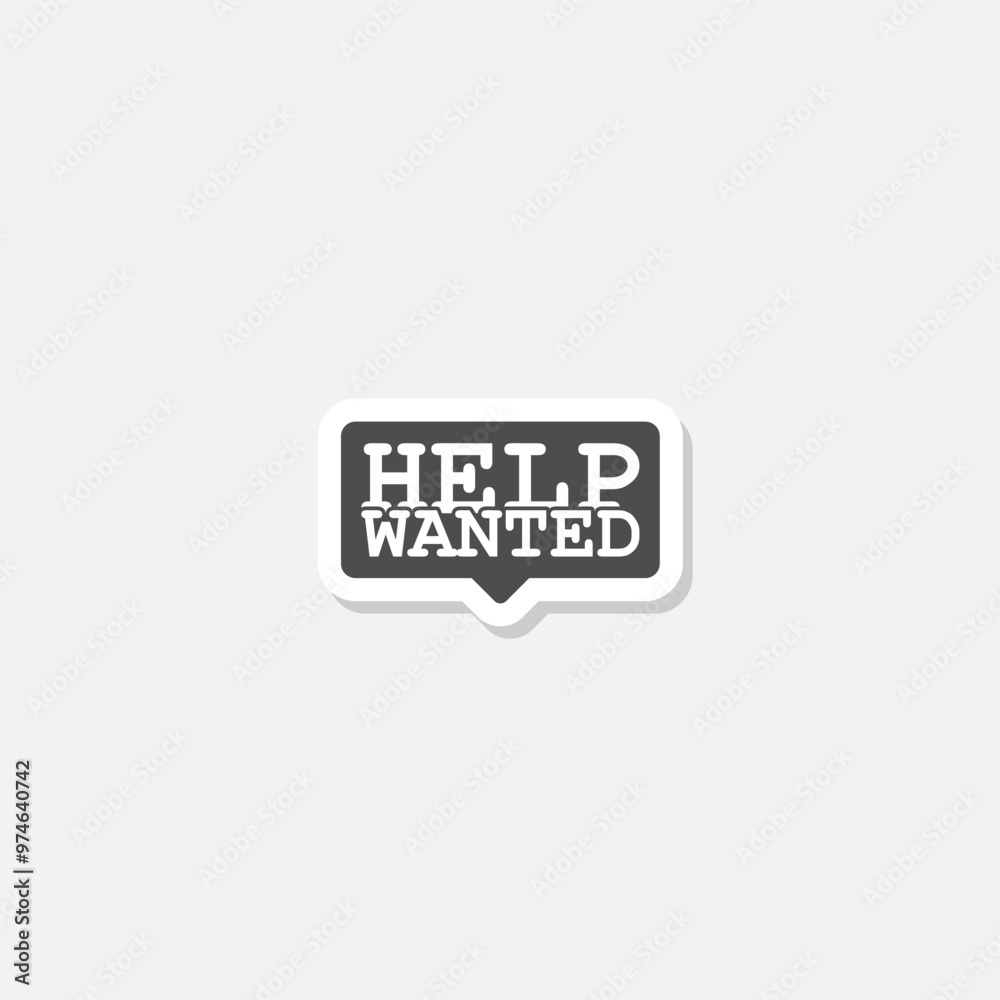Help wanted icon sticker isolated on gray background Help wanted icon sticker isolated on gray background