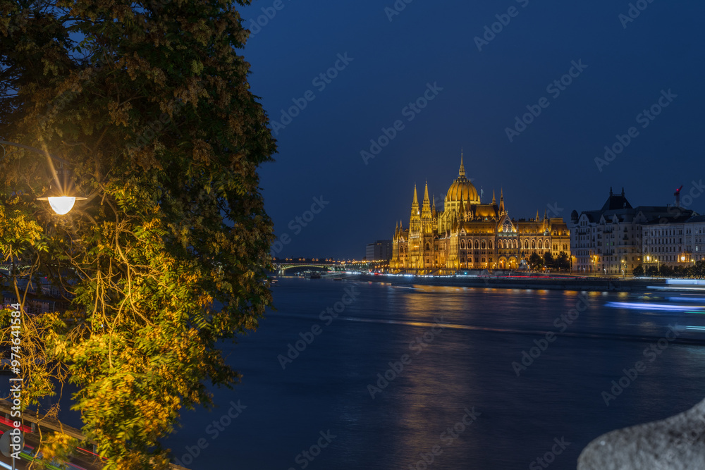 Fototapeta premium Hungarian Parliament Building at Night