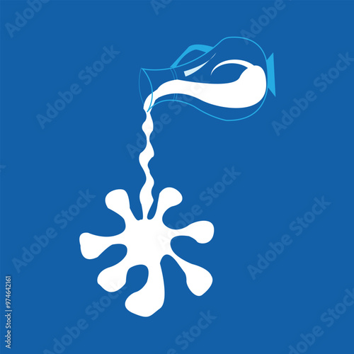 Drooping milk logo illustration