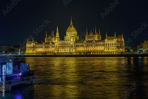 Hungarian Parliament Building at Night