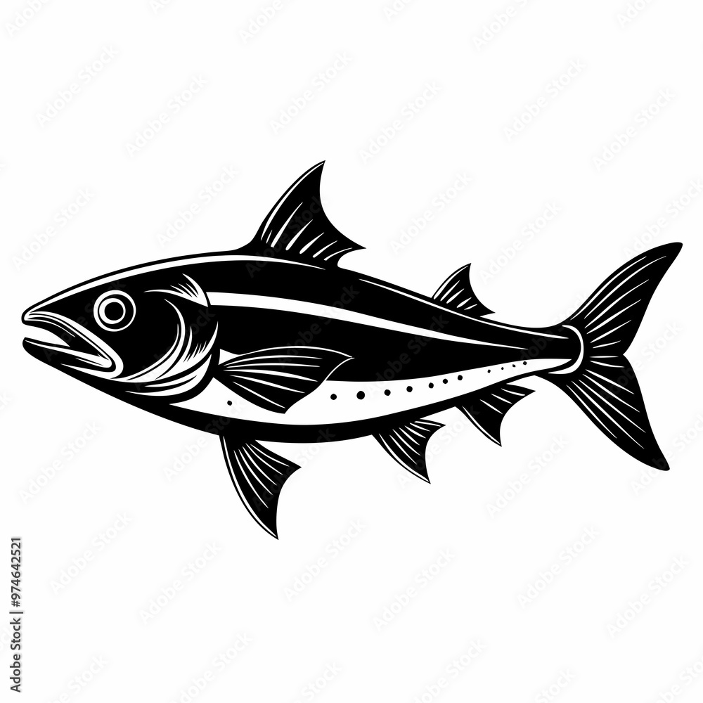 Fototapeta premium Bluefish Black Black silhouette
