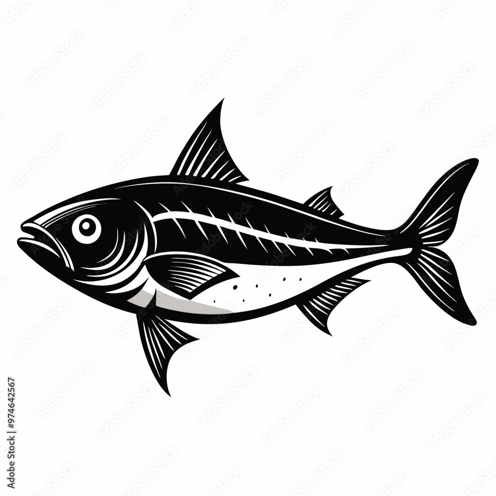 Fototapeta premium Bluefish Black Black silhouette