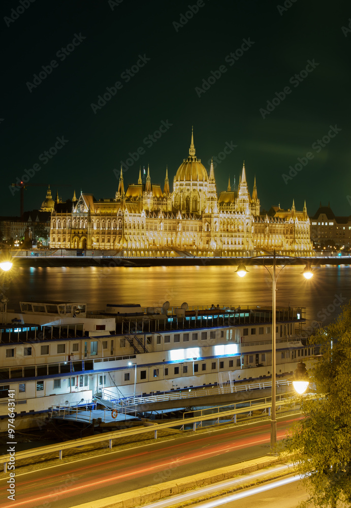 Fototapeta premium Hungarian Parliament Building at Night