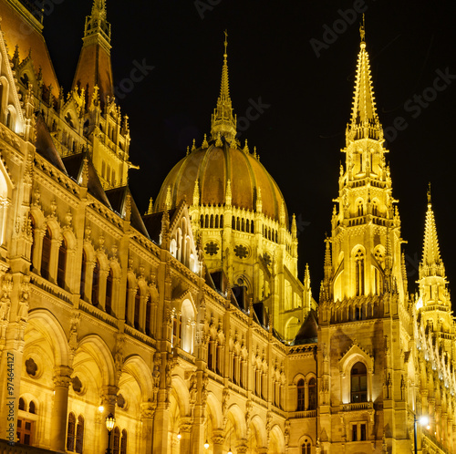 Hungarian Parliament Building at Night