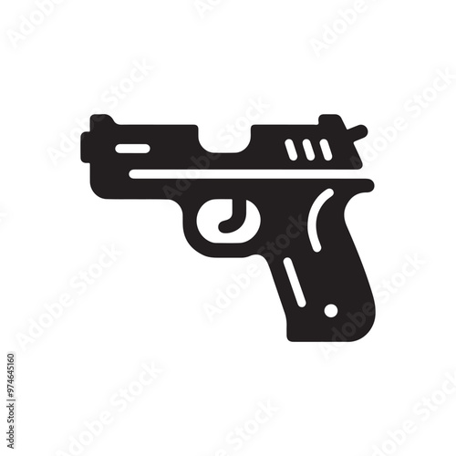 Simple gun silhouette isolated on white background