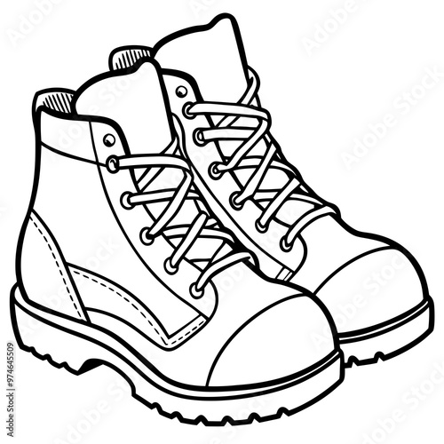Boots vector on white background