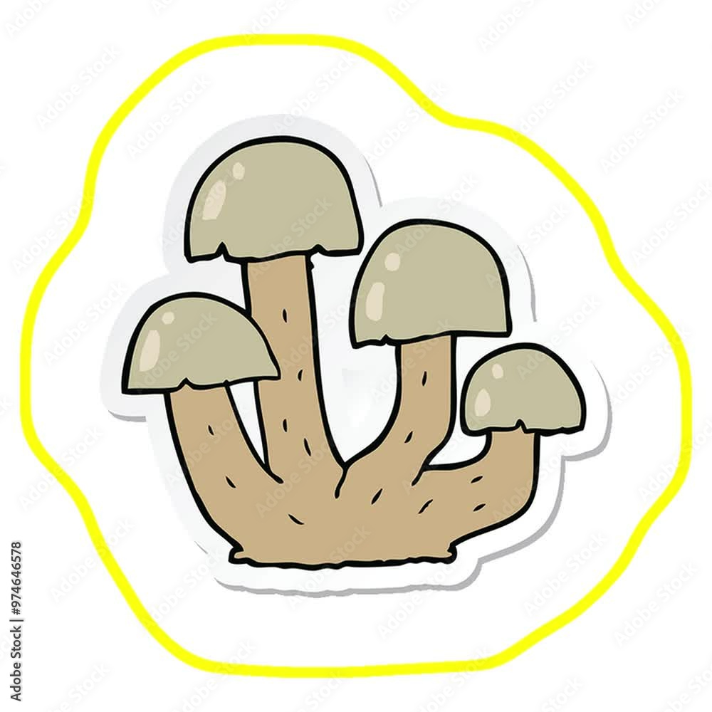sticker of a cartoon mushroom sticker of a cartoon mushroom