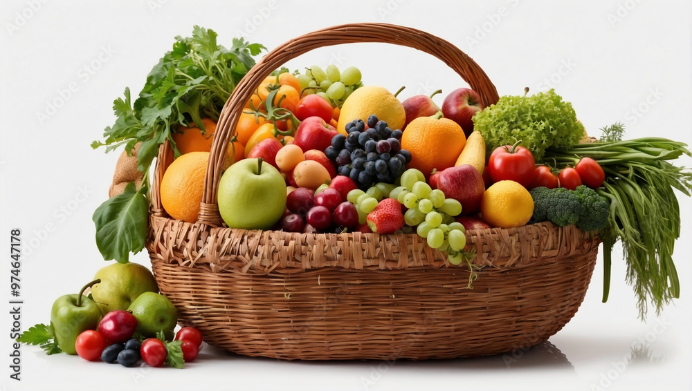 Assorted Organic Vegetables and Fruits in a Assorted Organic Vegetables and Fruits in a